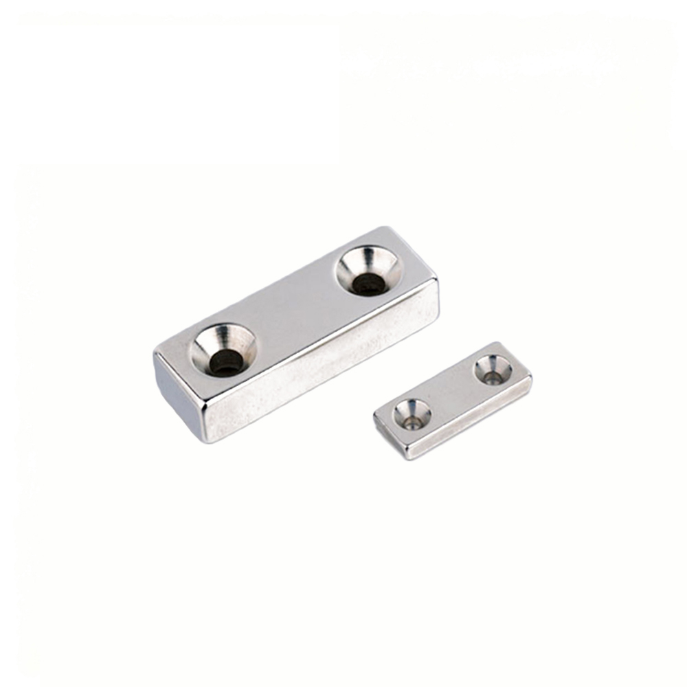 N42 Block Neodymium Magnets With Two M5 Holes