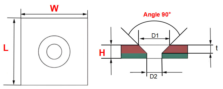 countersunk magnets example drawing